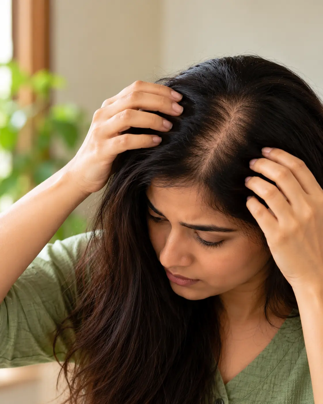 Ayurvedic hair fall treatment in Pune: doctor examining a patient’s scalp at Maha Ayurved clinic